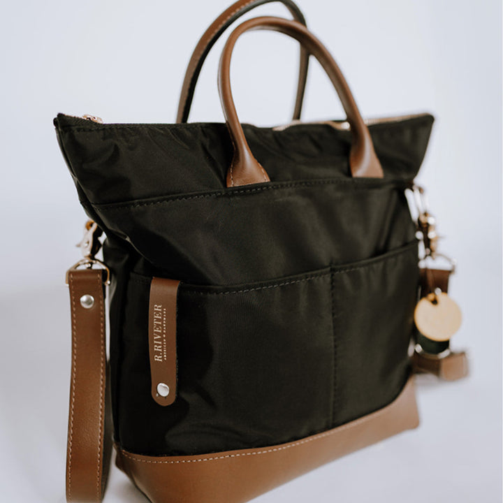 Otto | Black Nylon + Brown Leather