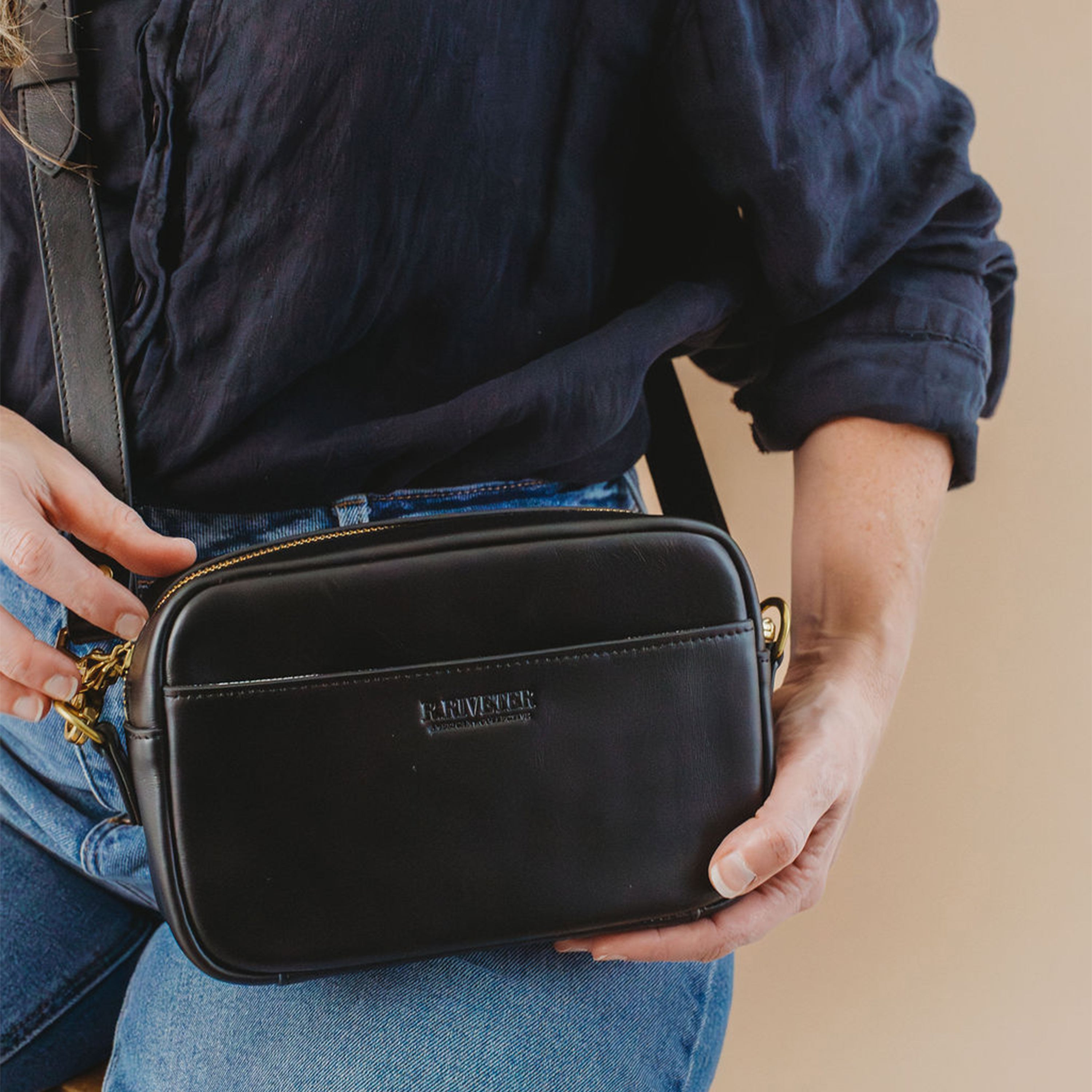 Jane Crossbody Bag | Black Leather – R. Riveter