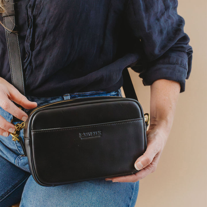 Jane Crossbody Bag | Black Leather