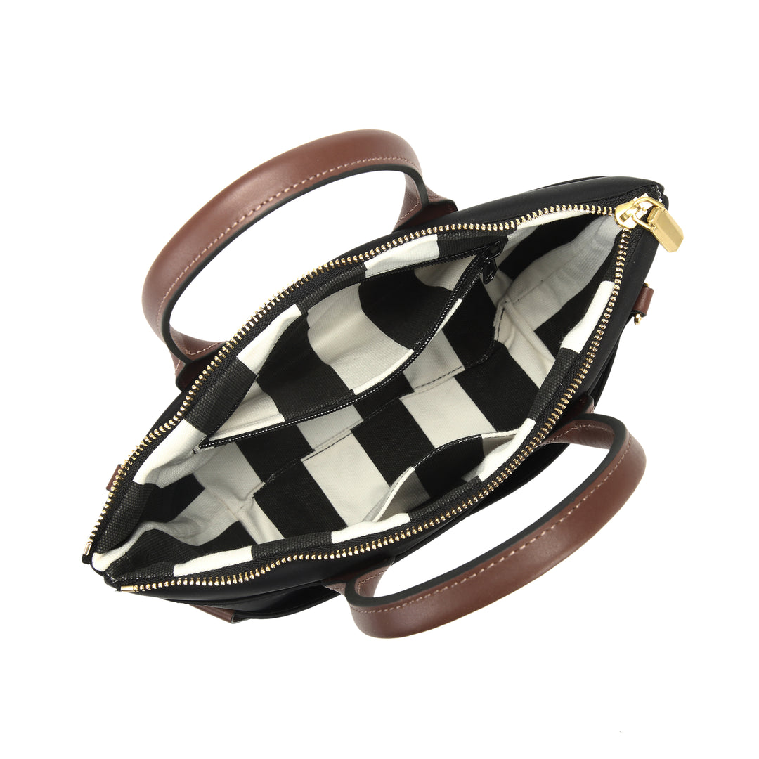 Dot | Small Tote | Slate Nylon + Brown Leather