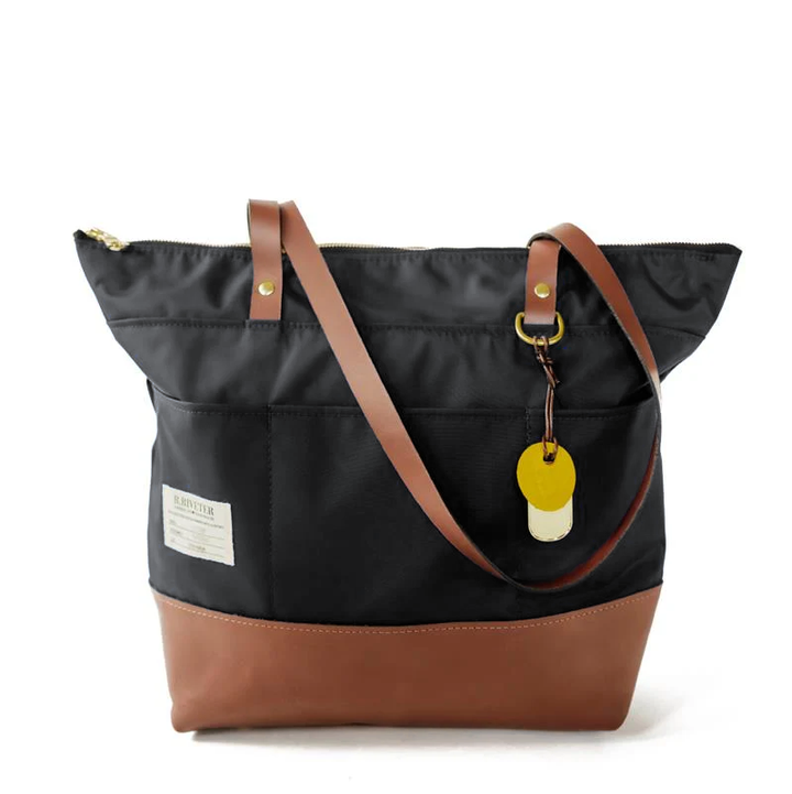 Harriet | Black Nylon + Brown Leather