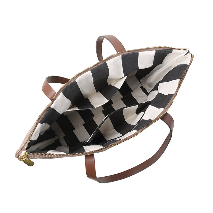 Harriet Tote Bag | Chocolate Washed Canvas + Brown Leather