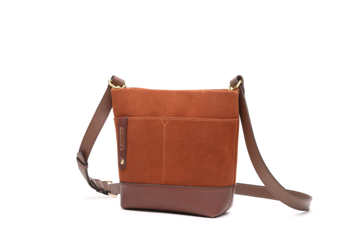 Betsy Bucket Bag | Rust Suede + Brown