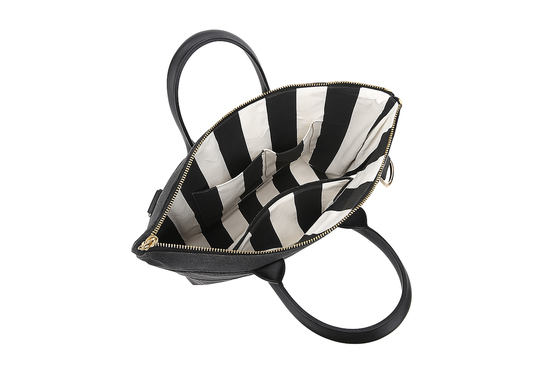 Otto Tote | Black Washed Canvas + Black Leather