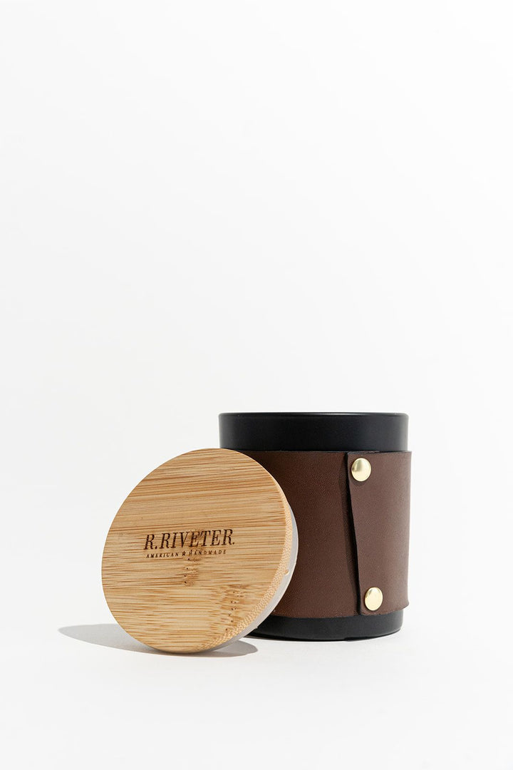 Riveter Made Candle | Winter Wonderland + Leather Candle Wrap