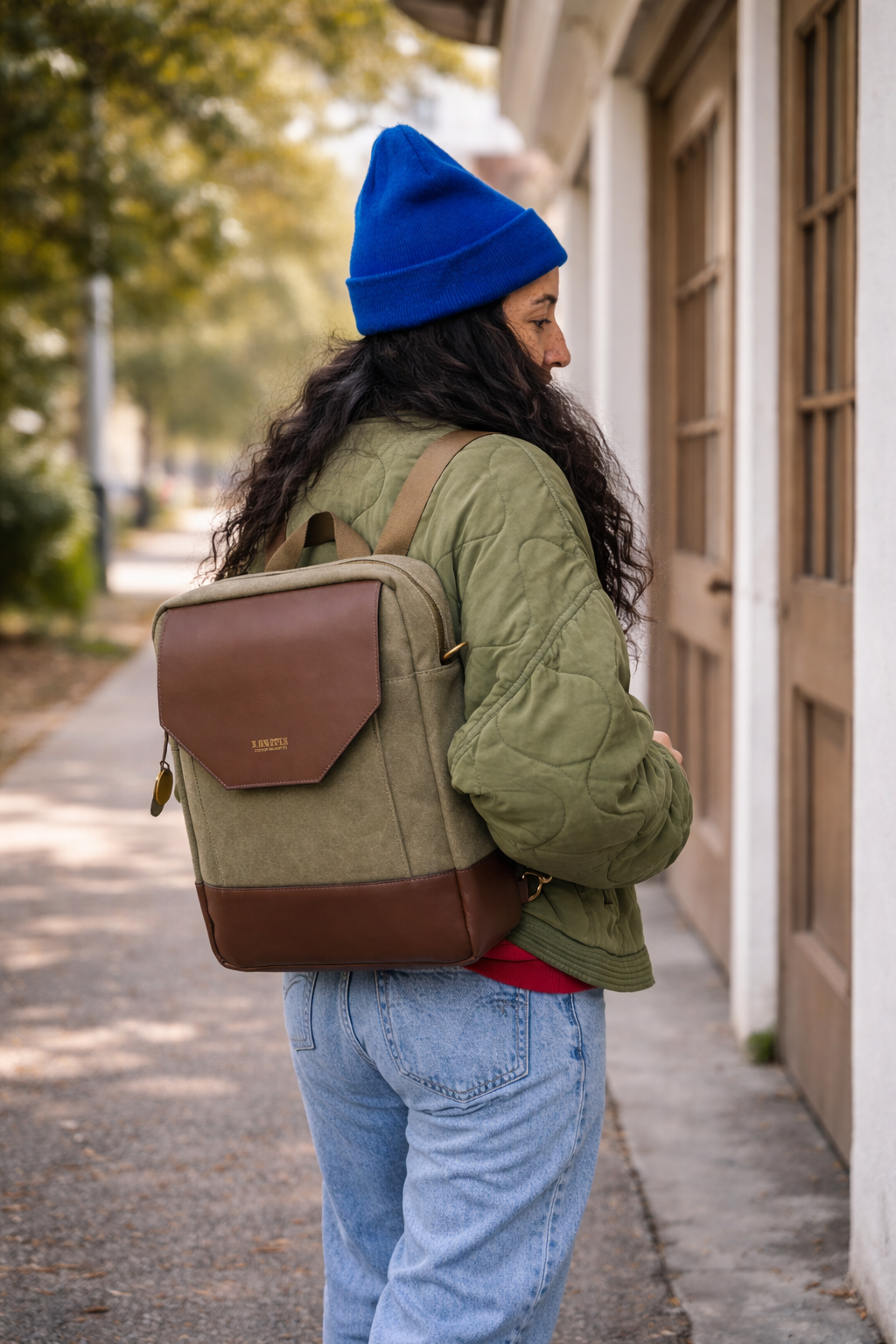 Corbin | Fatigue Washed Canvas + Brown Leather