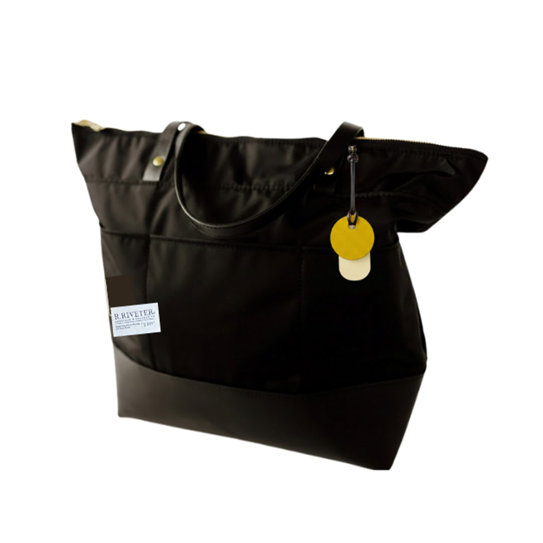 Harriet Tote Bag | Black Nylon + Black Leather