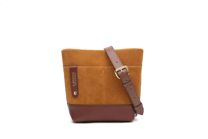 Betsy Bucket Bag | Mustard Suede + Brown Leather
