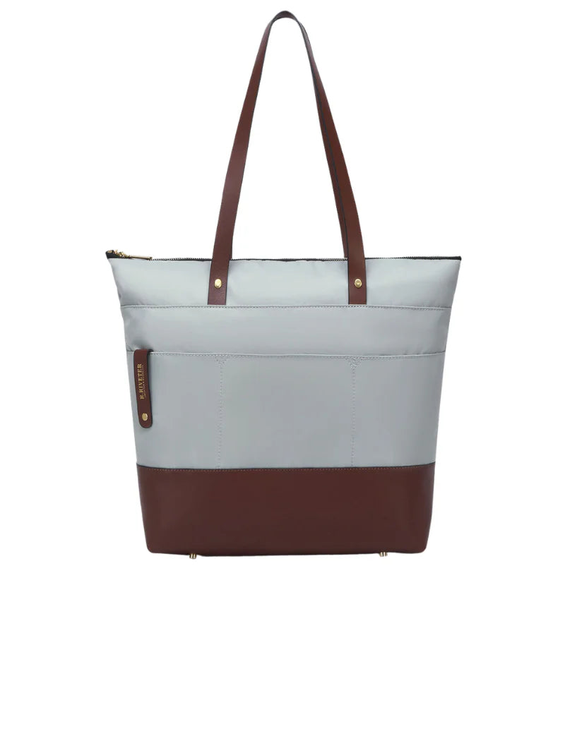Harriet | Slate Nylon + Brown Leather