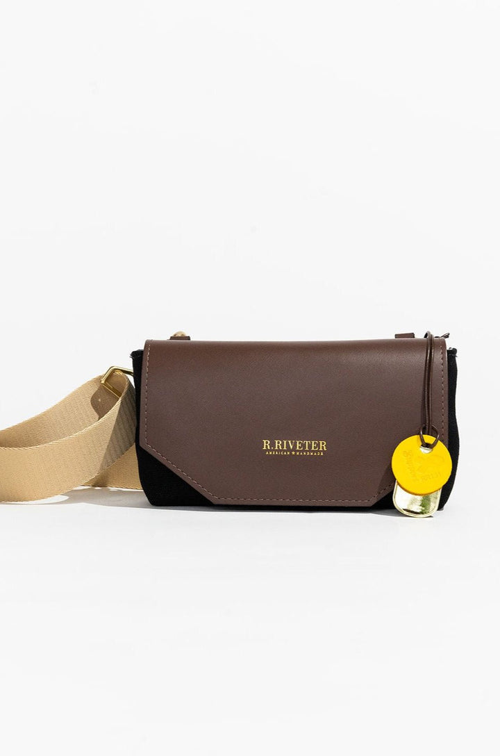 Whittle | Signature Black Canvas + Brown Leather with Webbed Crossbody Strap