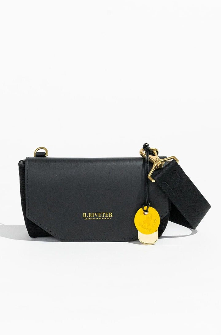 Whittle | Signature Black Canvas + Black Leather with Webbed Crossbody Strap