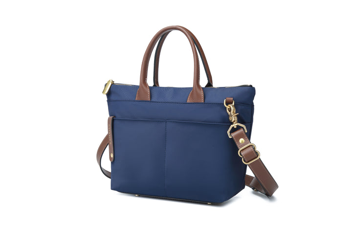 Dot | Navy Nylon + Brown Leather