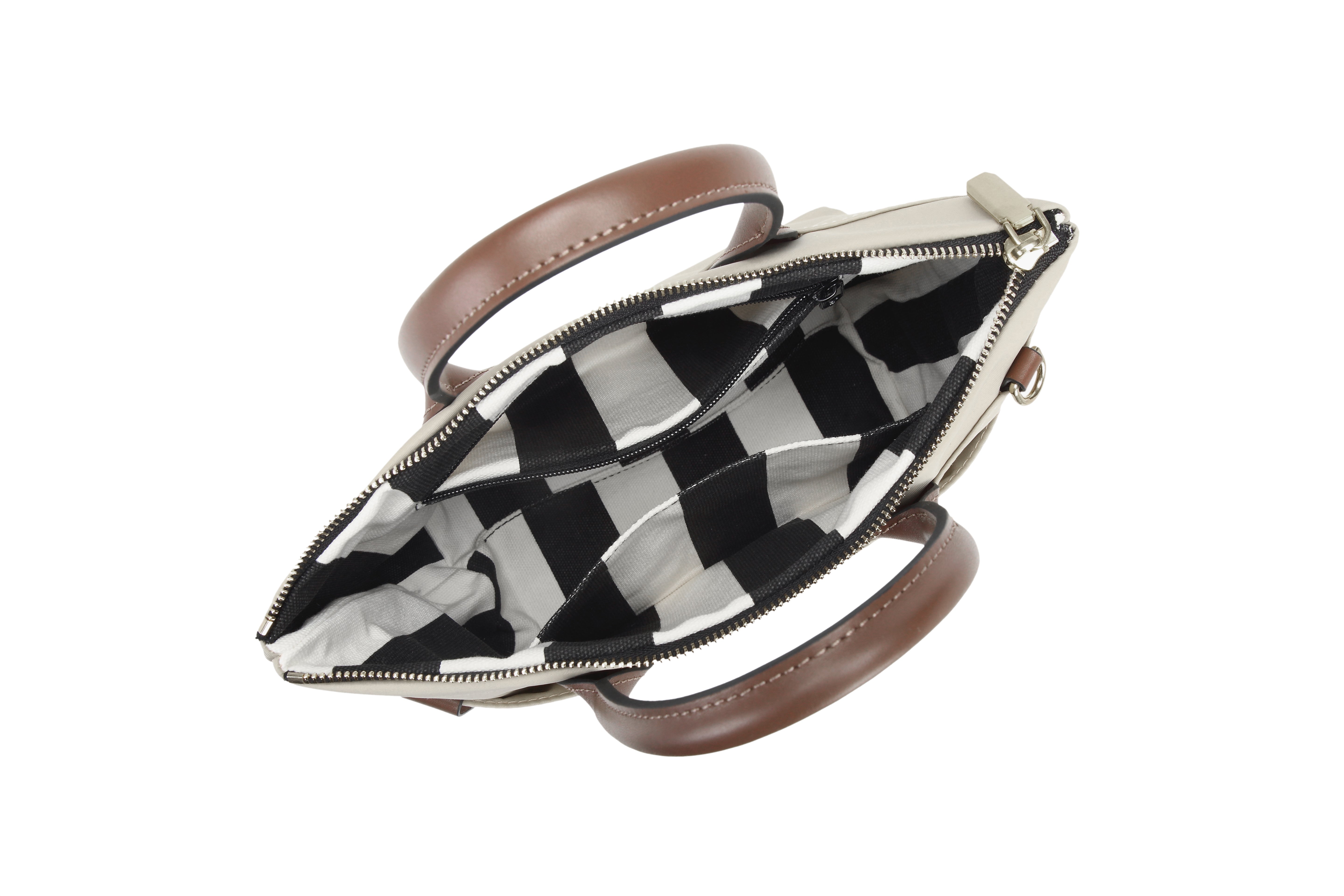 Dot | Small Tote | Khaki Nylon + Brown Leather – R. Riveter