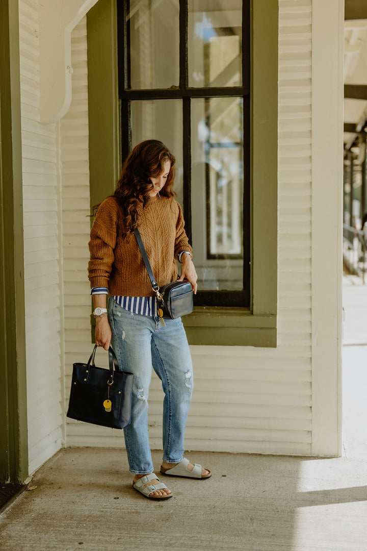 Marcy | Inkwell Blue Leather