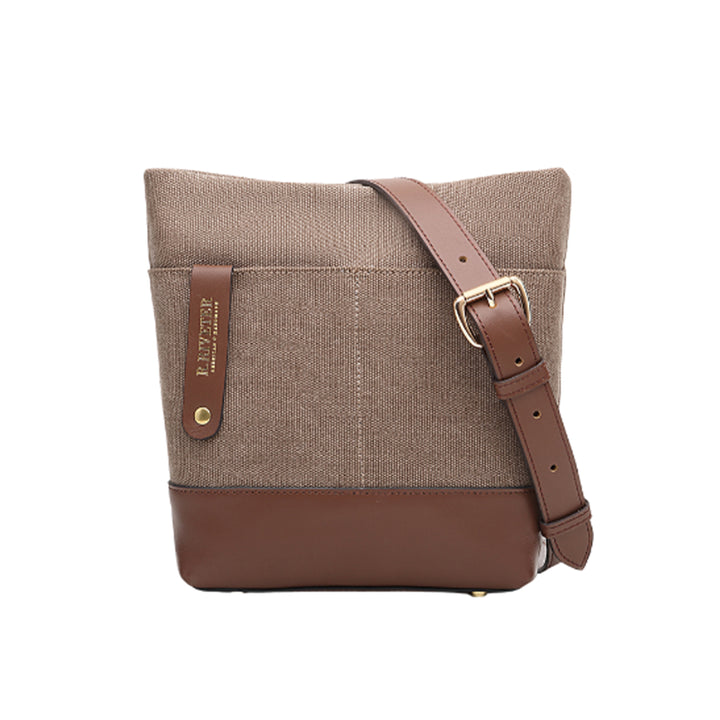 Betsy Bucket Bag | Chocolate Washed Canvas + Brown Leather