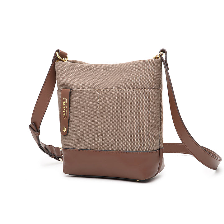 Betsy Bucket Bag | Chocolate Washed Canvas + Brown Leather