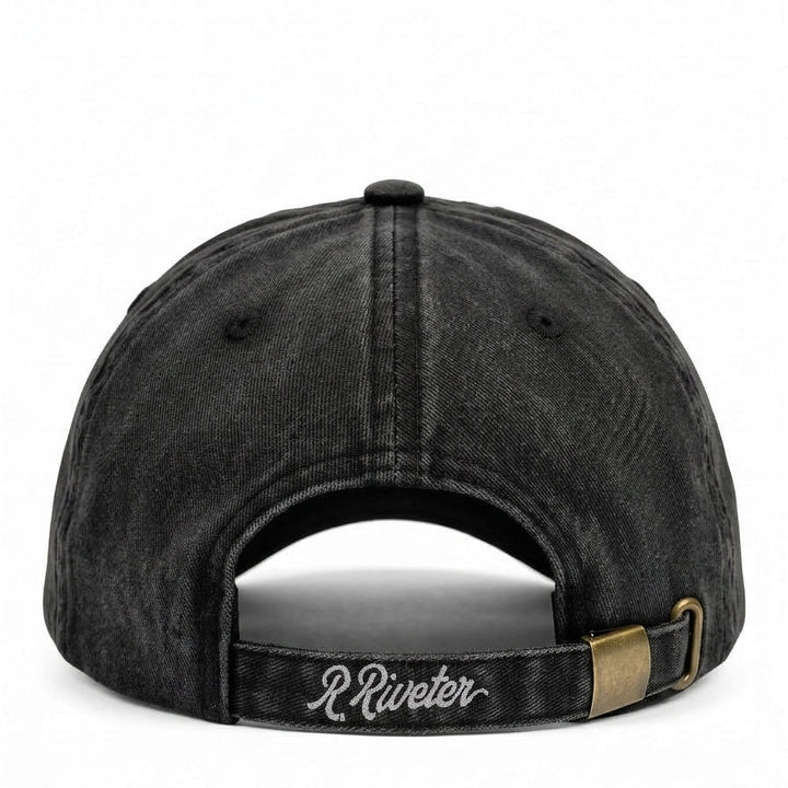 Baseball Hat | Black Washed "Fight Like Rosie" Peony