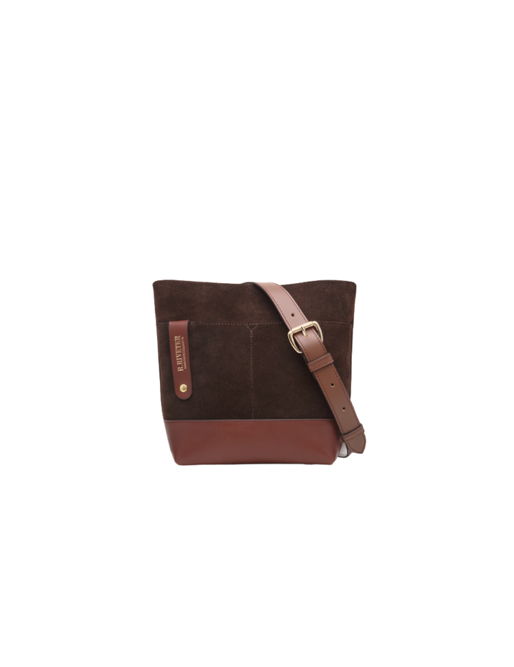 Betsy Bucket Bag | Coffee Suede + Brown