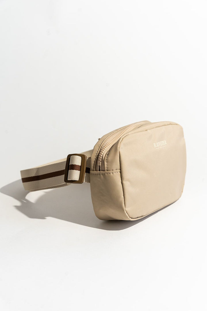 Augusta | Khaki Nylon + Neutral Stripe Webbing