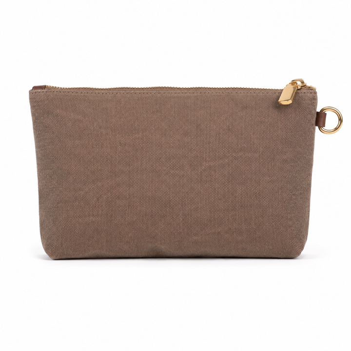 Lucy Large Zipper Pouch | Chocolate Washed Canvas