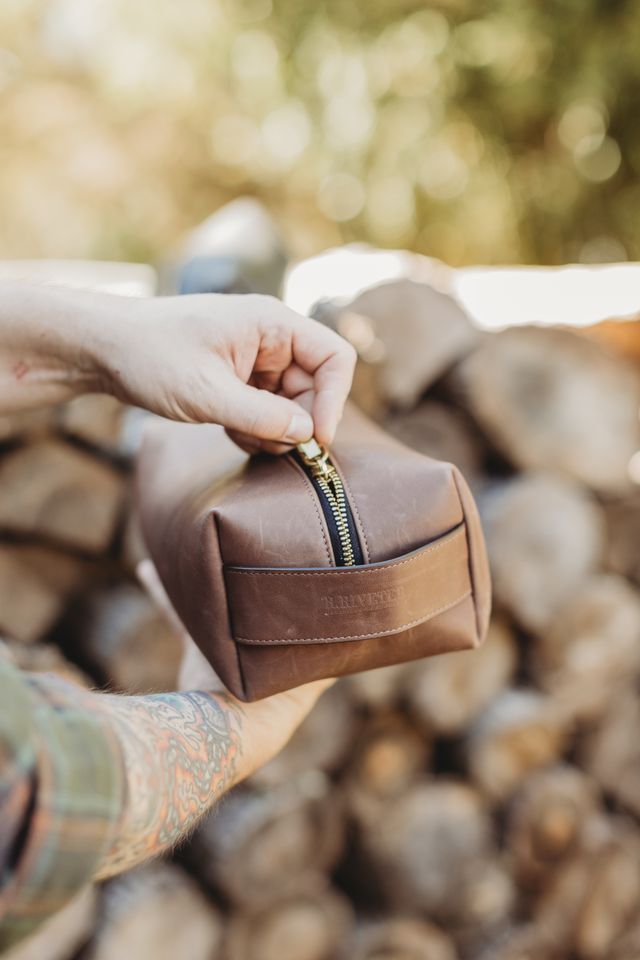 Men's Dopp Kit | Brown Leather