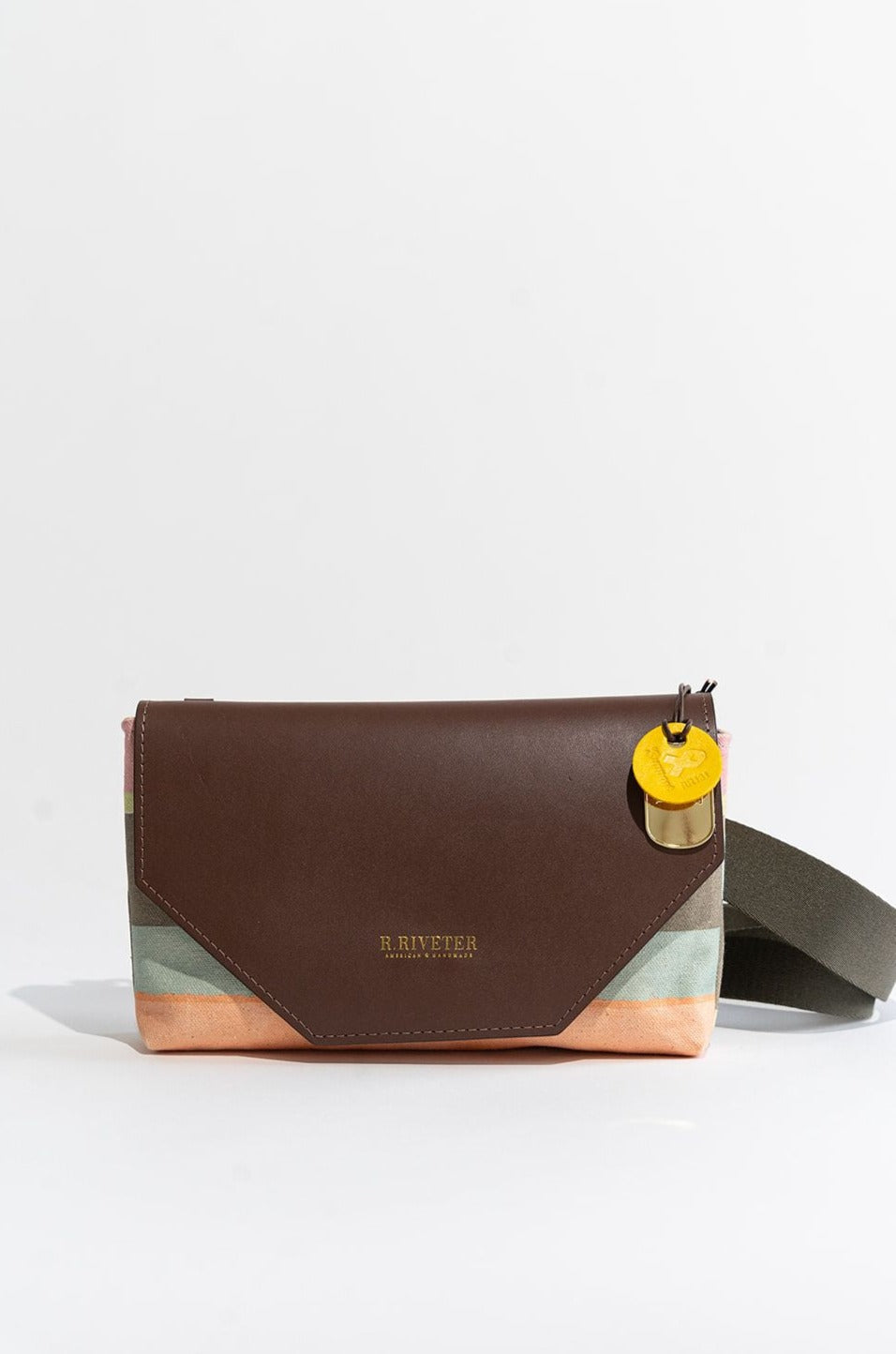 Patton | Sunset Stripe Printed Canvas + Brown Leather W/ Fatigue Webbed Strap
