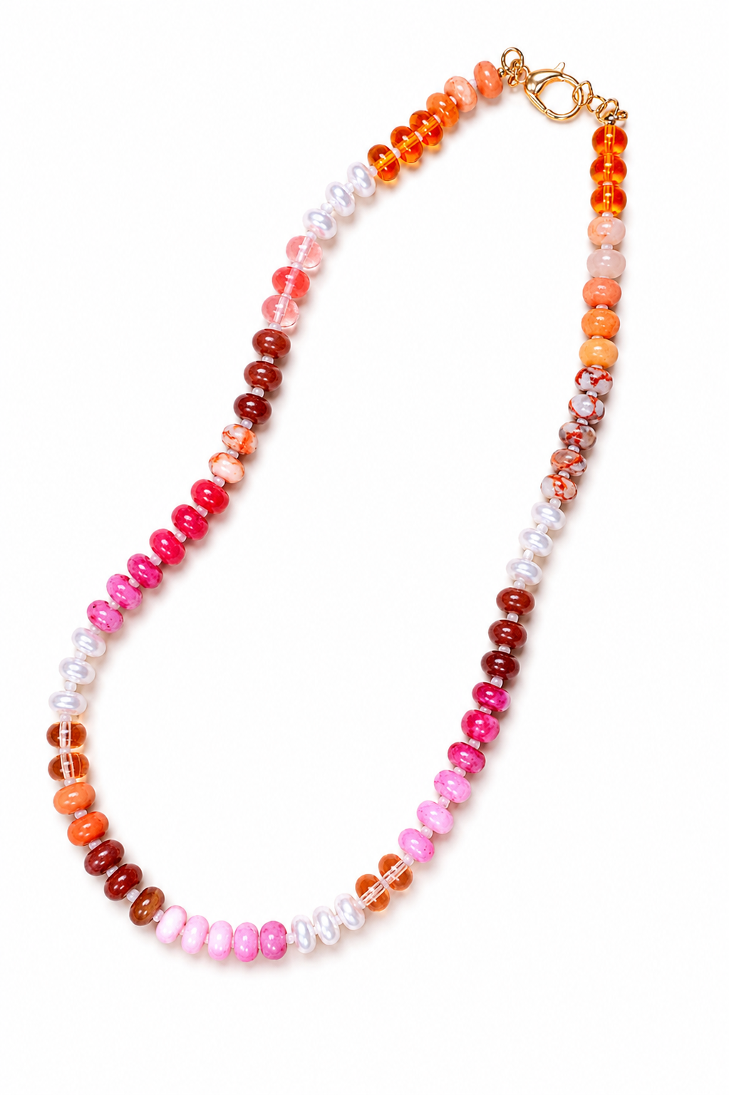 Necklace | Purple Heart Natural Agate Glass Semi Precious Bead Necklace