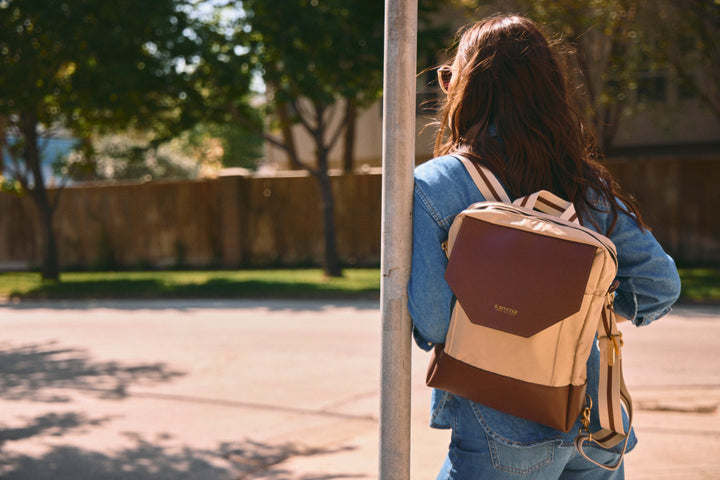 Corbin | Khaki Nylon + Brown Leather