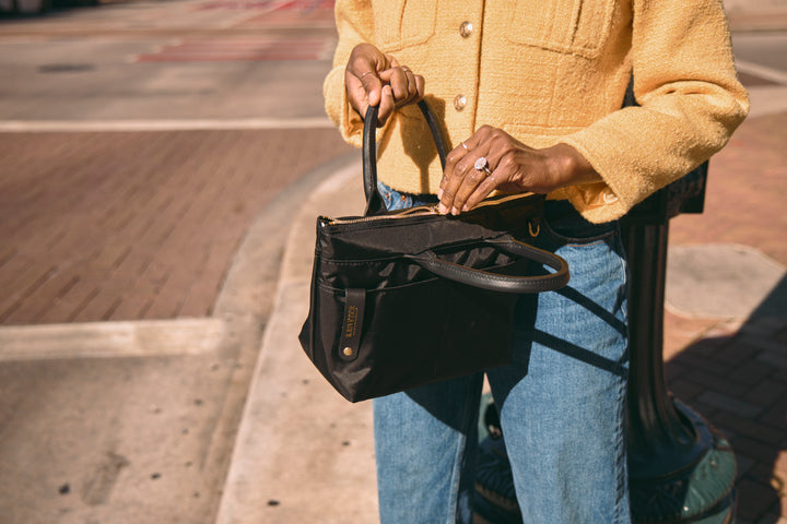 Dot | Black Nylon + Black Leather