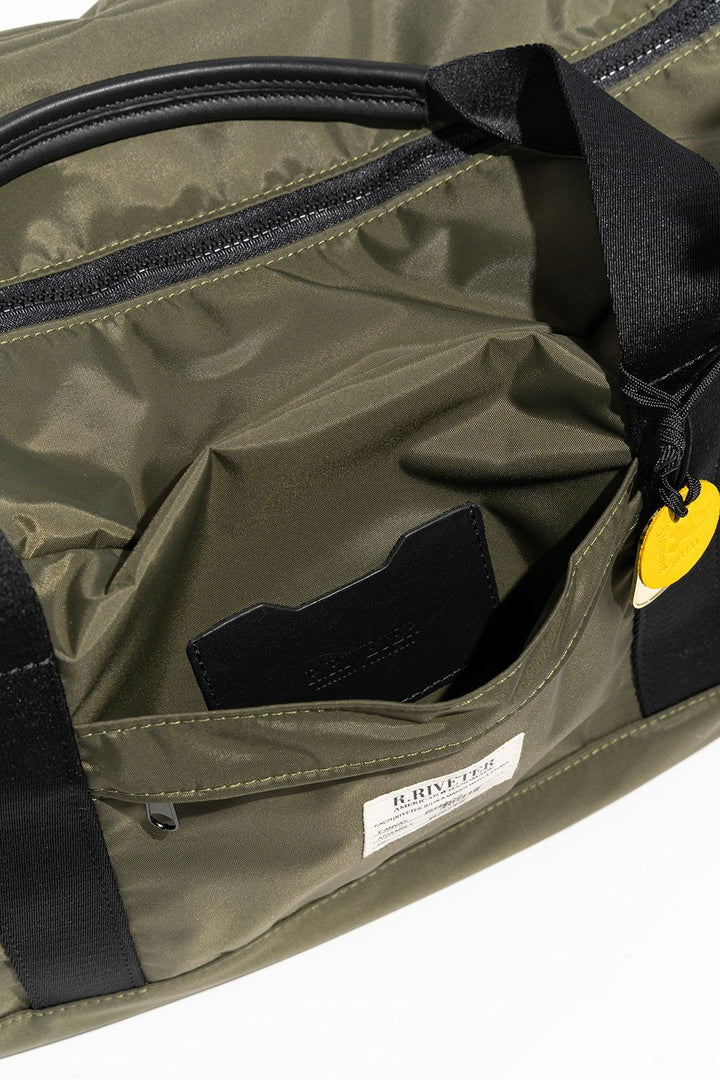 Nellie | Fatigue Nylon + Black Leather