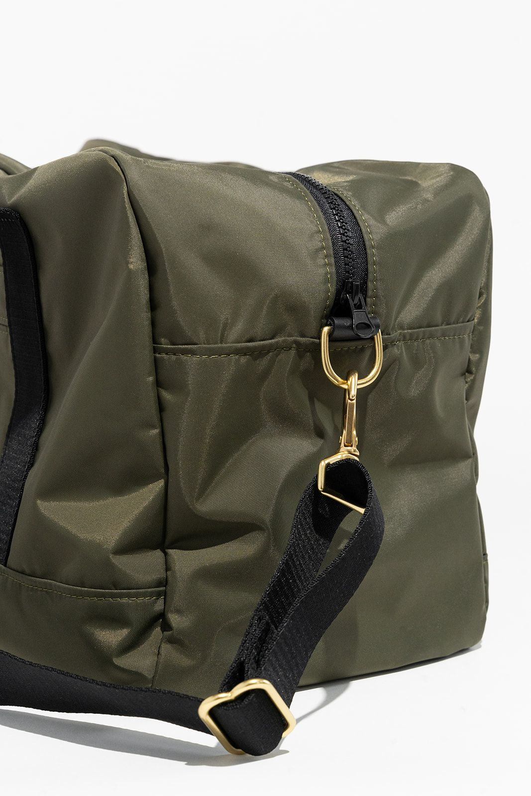Nellie | Fatigue Nylon + Black Leather