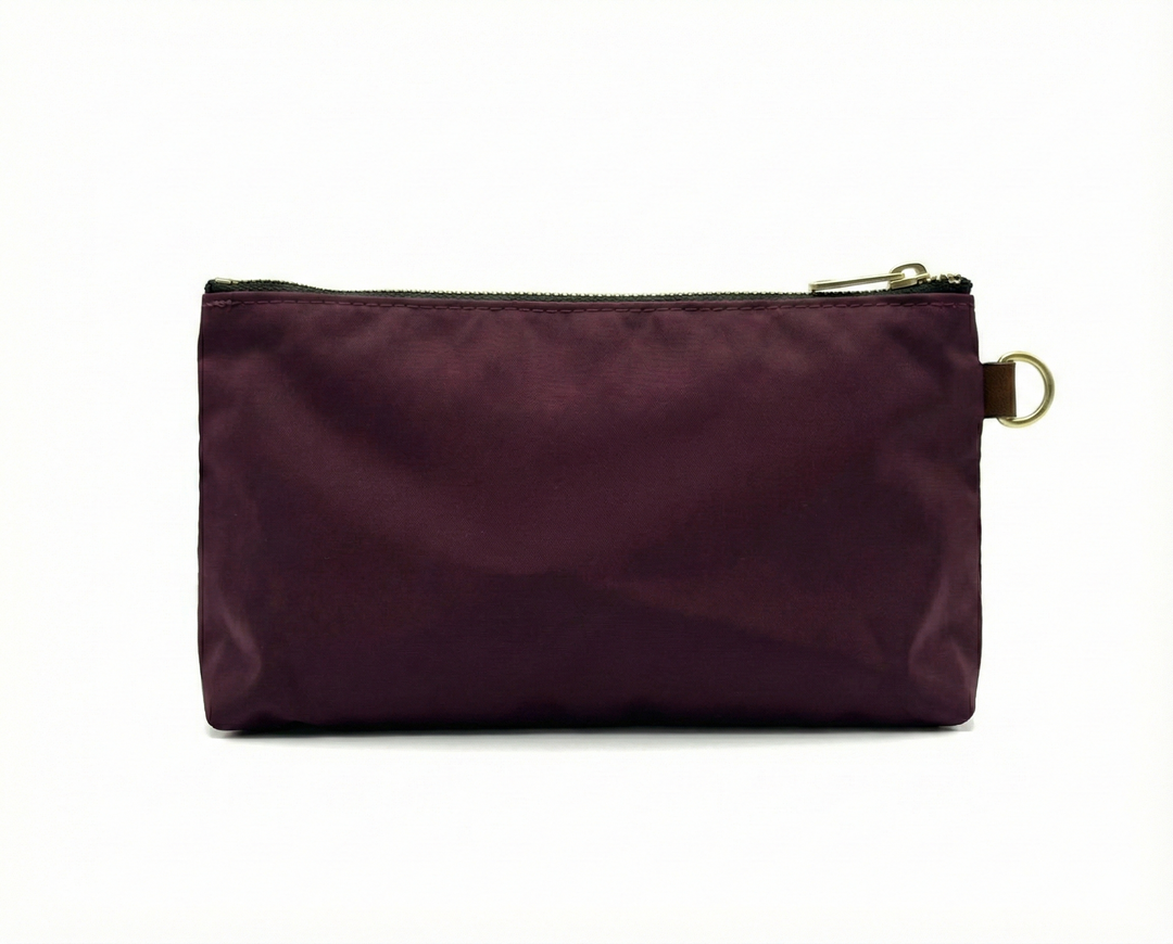 Lucy Zipper Pouch | Wine Nylon