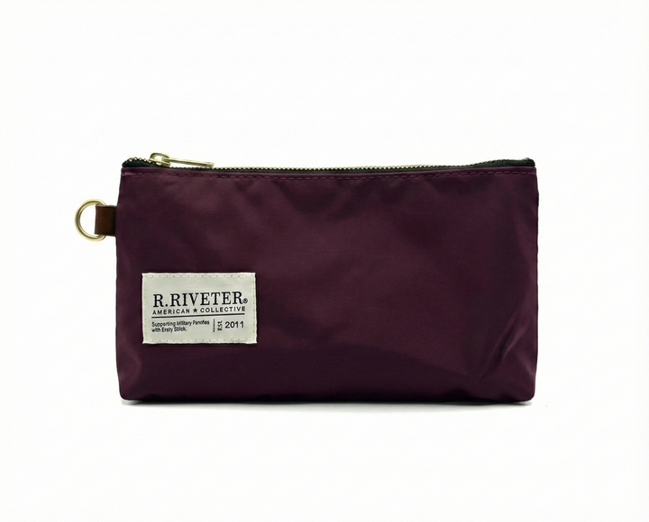 Lucy Zipper Pouch | Wine Nylon