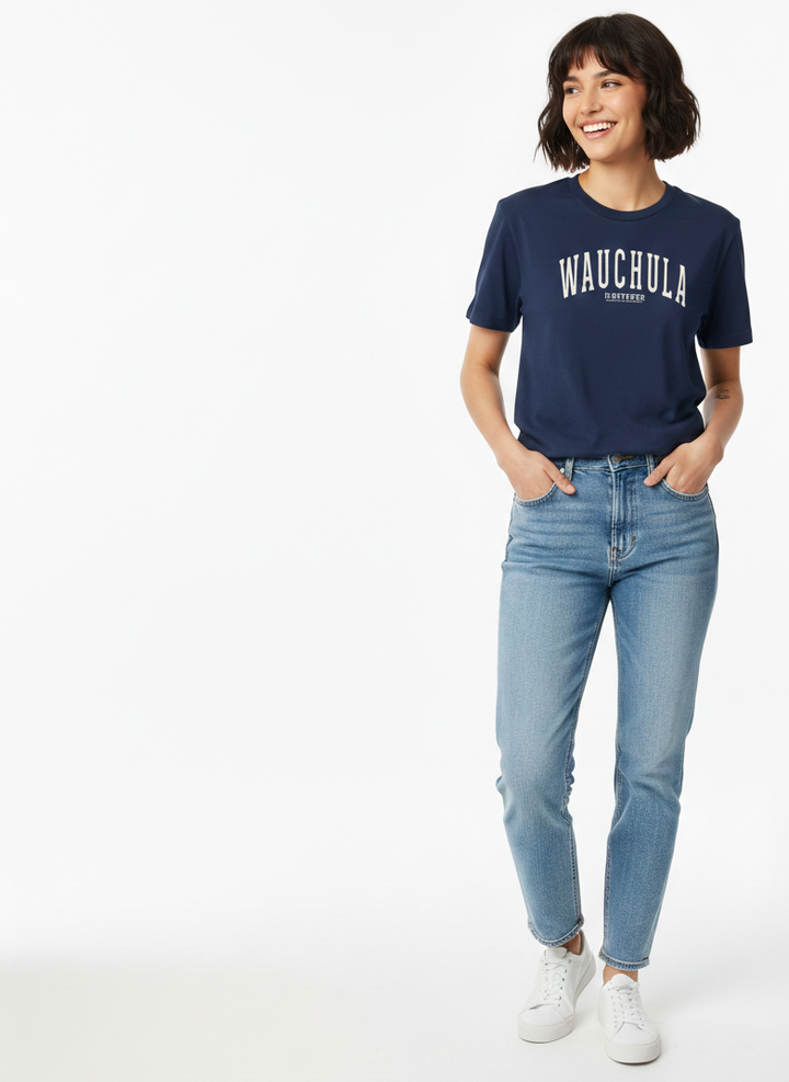T Shirt | Wacuhula Graphic Name Navy Small