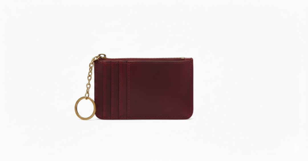 Victoria ID Card Case | Cherry Leather Wallet