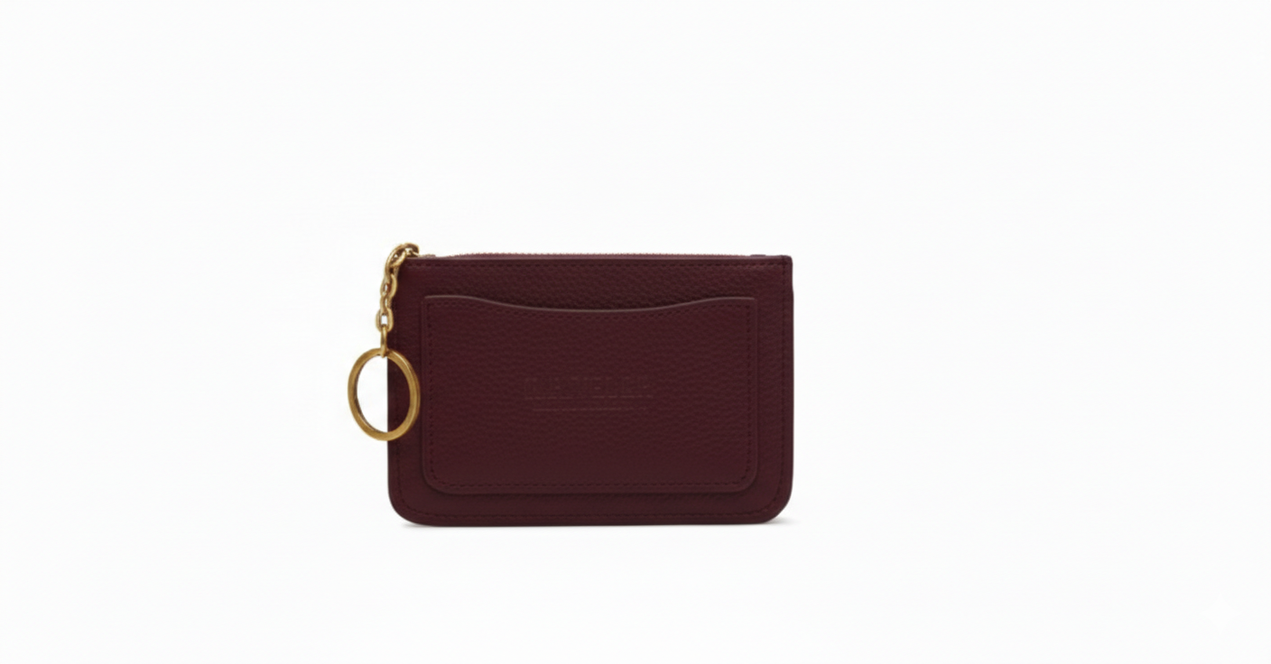 Victoria ID Card Case | Cherry Leather Wallet