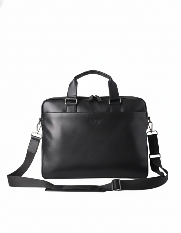 Normandy Men's Briefcase | Black Leather