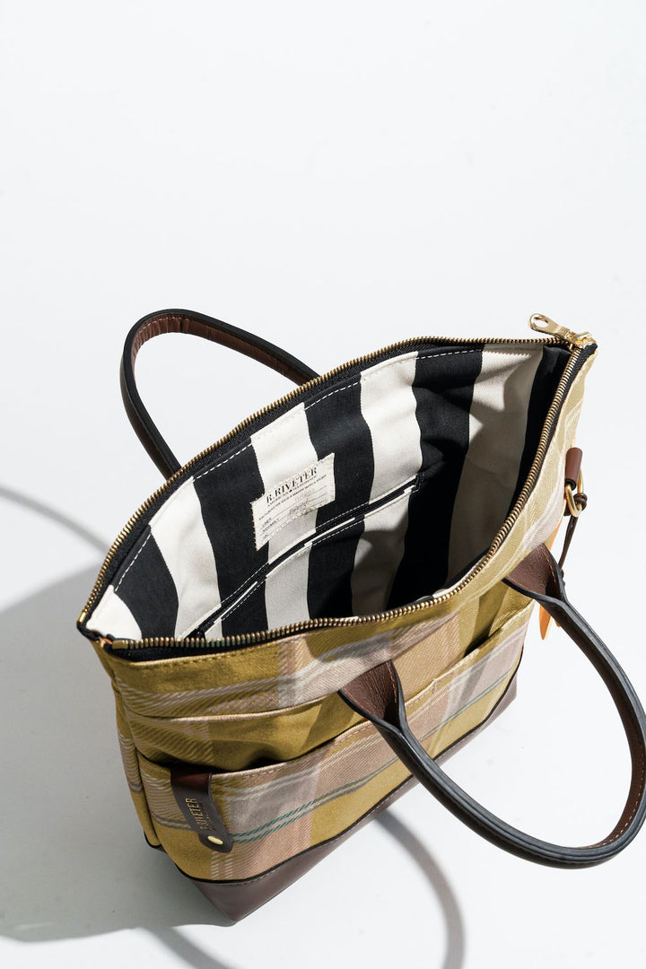 Otto | Golden Plaid Printed Canvas w/ Fatigue Webbed Crossbody Strap