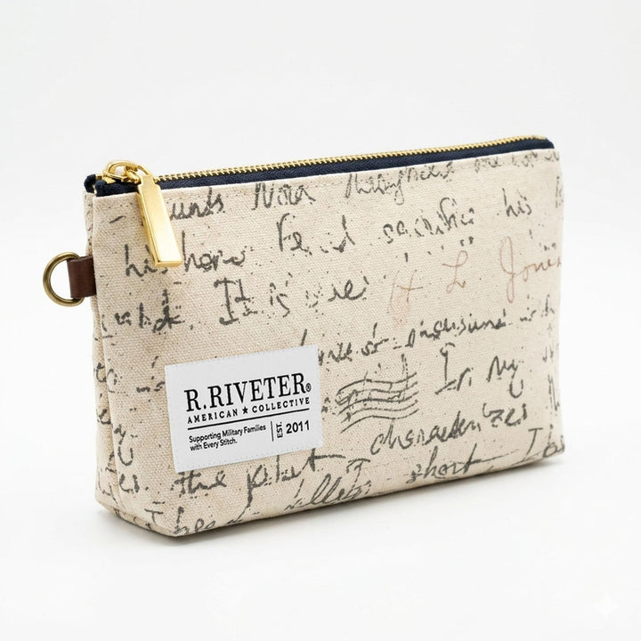Lucy Zipper Pouch | Canvas Letters to Home Print