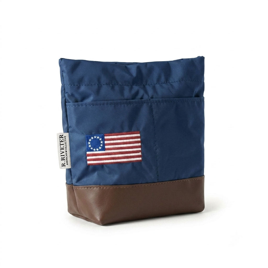 Betsy | USA 250 Navy Nylon + Brown Leather