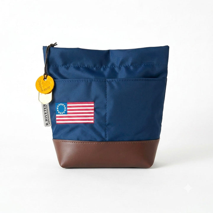Betsy | USA 250 Navy Nylon + Brown Leather