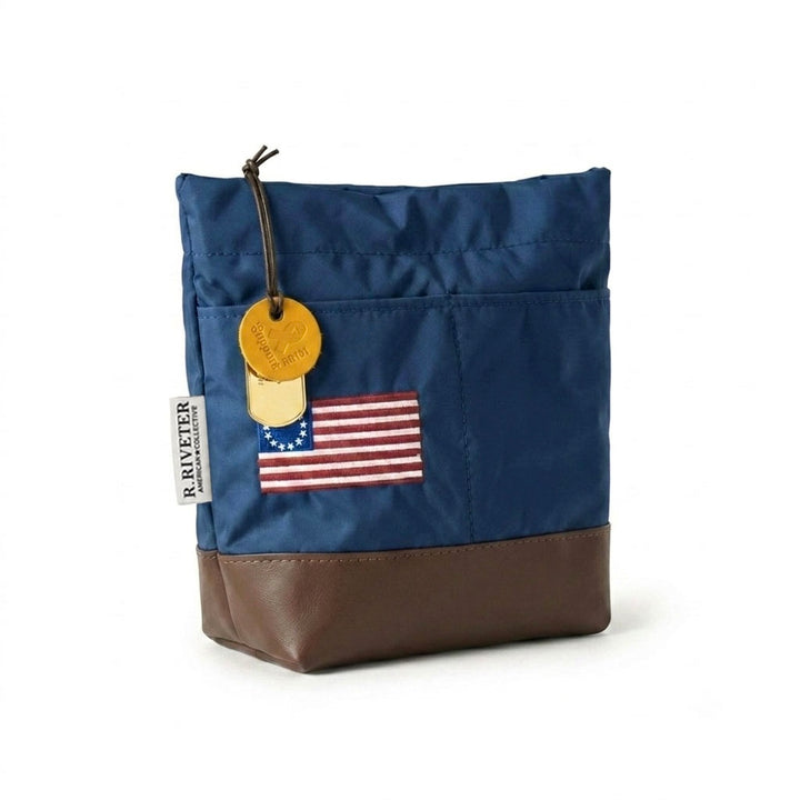 Betsy | USA 250 Navy Nylon + Brown Leather