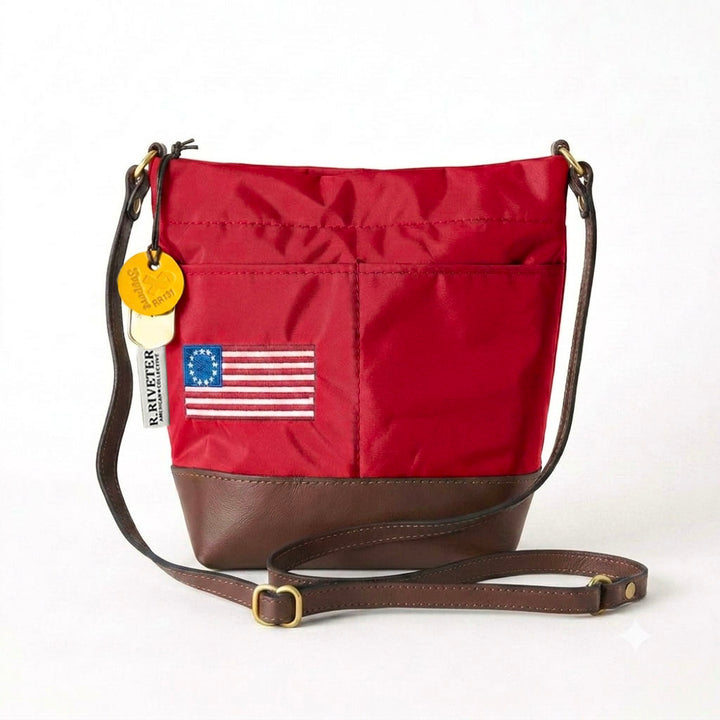 Betsy | USA 250 Red Nylon + Brown Leather