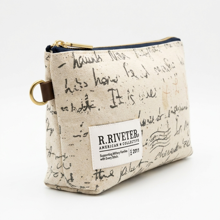 Lucy Zipper Pouch | Canvas Letters to Home Print