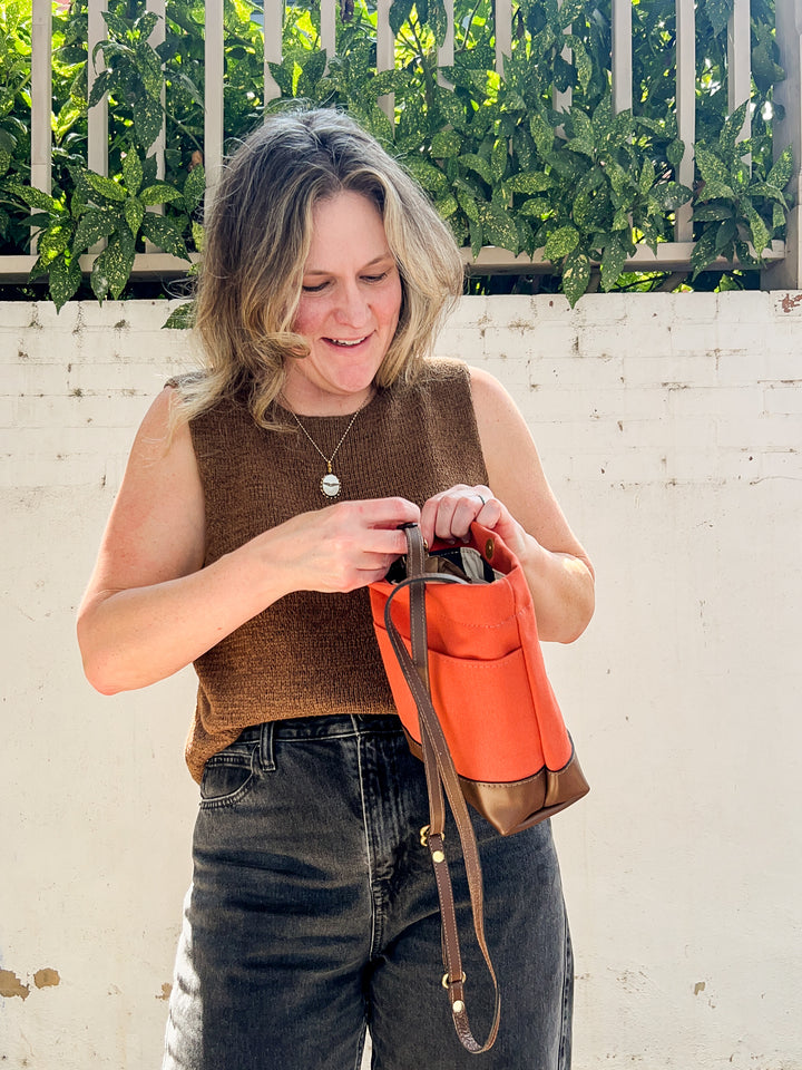 Betsy | Terracotta Canvas + Brown