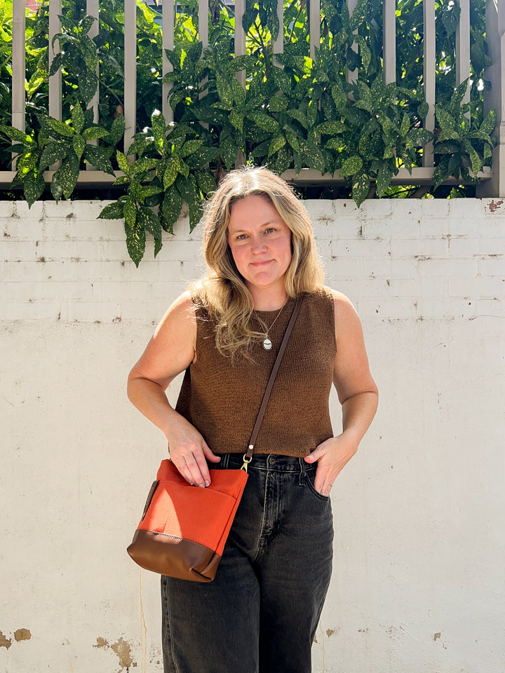 Betsy | Terracotta Canvas + Brown