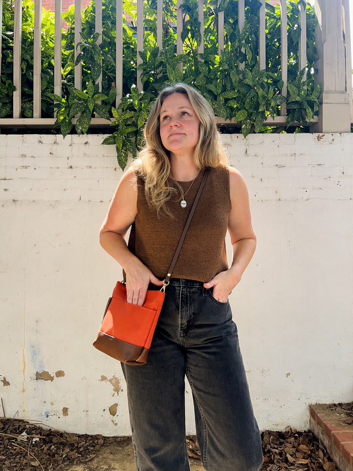 Betsy | Terracotta Canvas + Brown