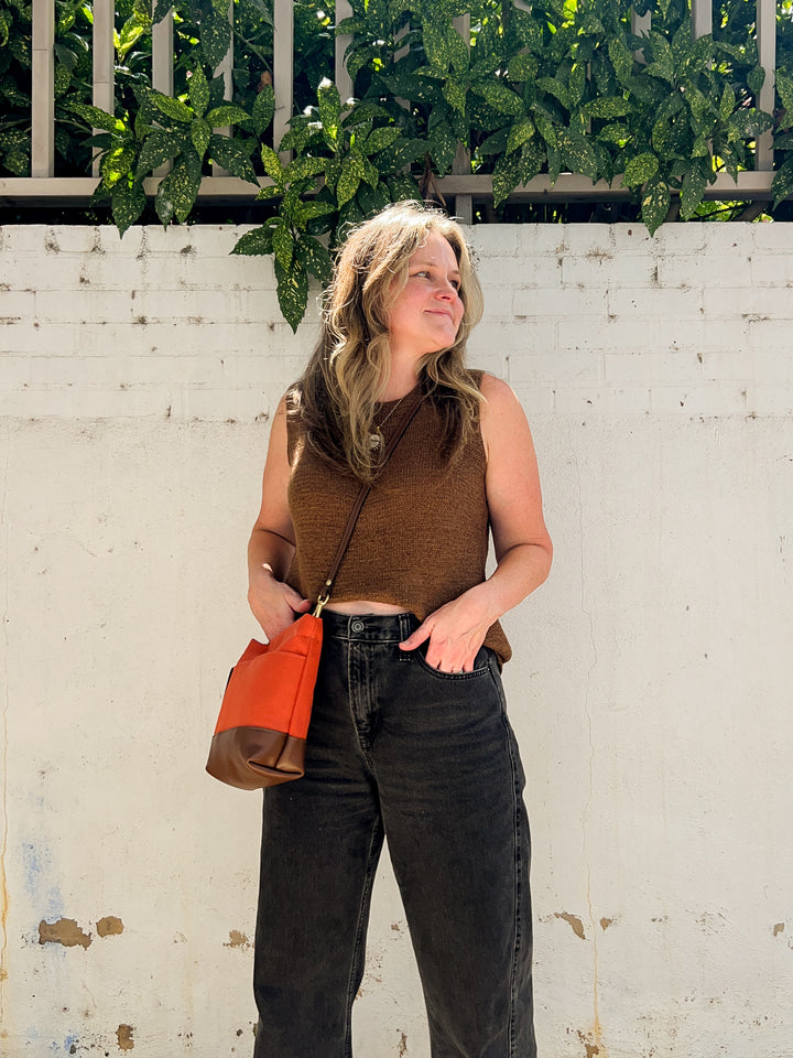 Betsy | Terracotta Canvas + Brown