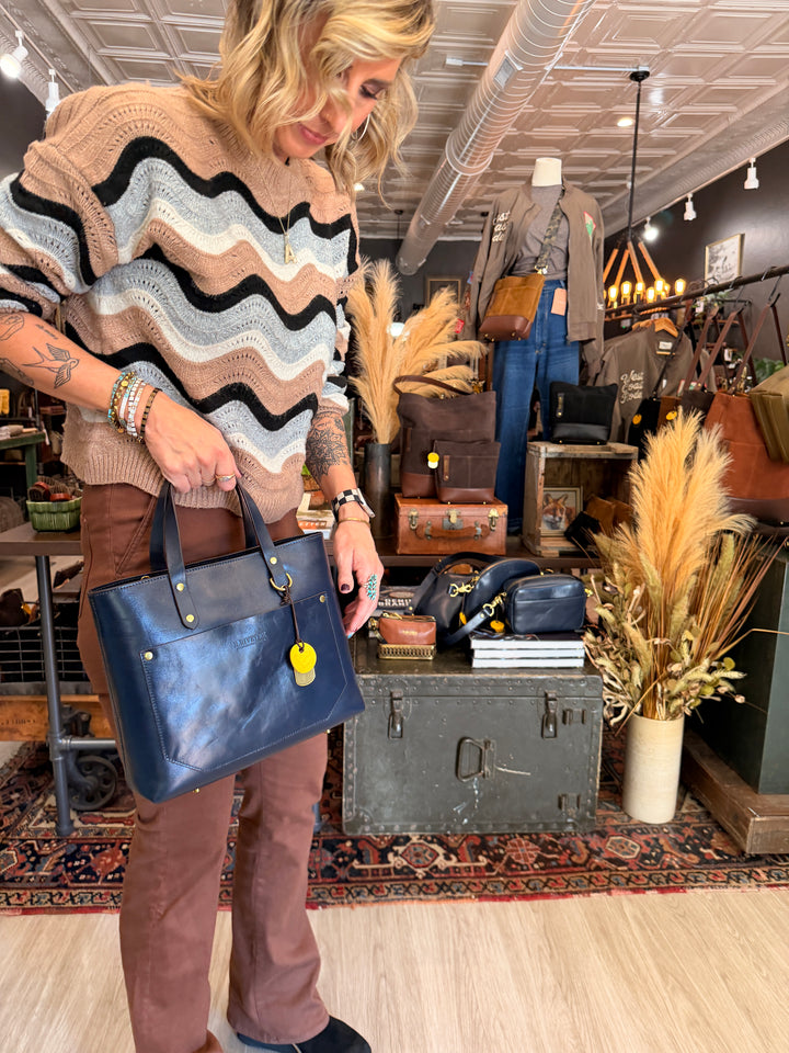 Marcy | Inkwell Blue Leather