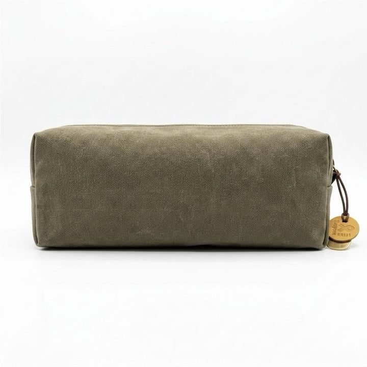 Men's Dopp Kit | Fatigue Waxed Canvas + Brown Leather